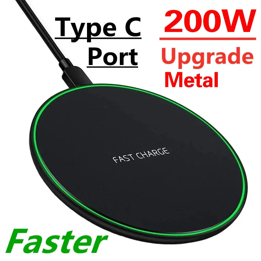 200W Wireless Charger Pad For iPhone 14 13 16 15 11Pro XS Max  i