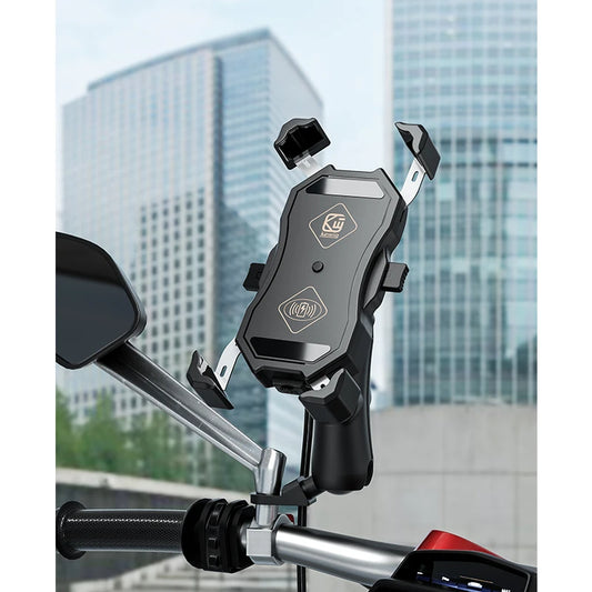 2022 Upgraded Motorcycle Phone Holder 15W Wireless Charger