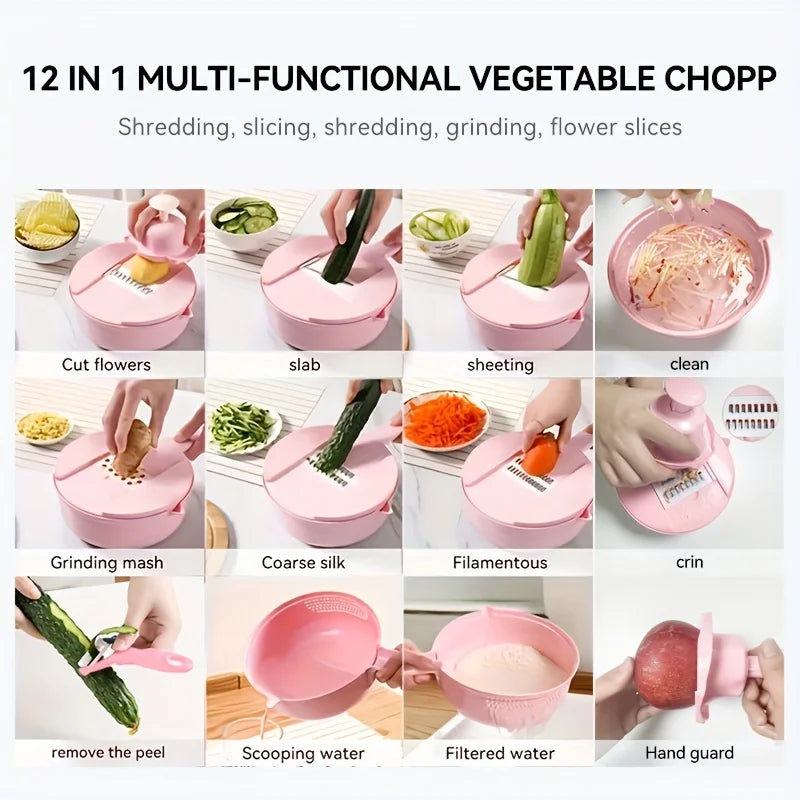 12-in-1 Multi-Functional Vegetable Chopper and Slicer - Perfect