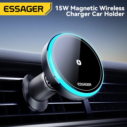 Essager 15W Magnetic Wireless Car Phone Holder Adjustable 360 d