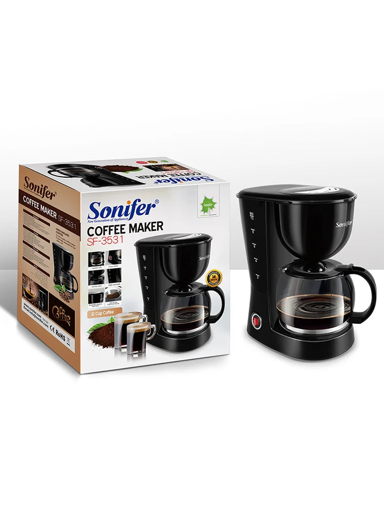 1.25L Electric Drip Coffee Maker 800W Household Coffee Machine