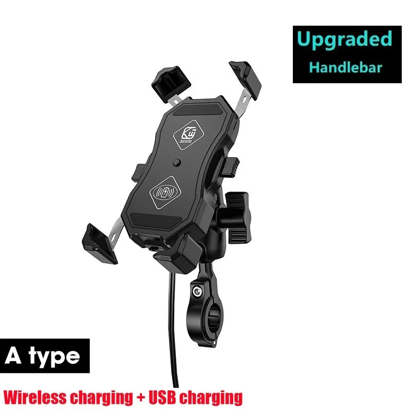 2022 Upgraded Motorcycle Phone Holder 15W Wireless Charger