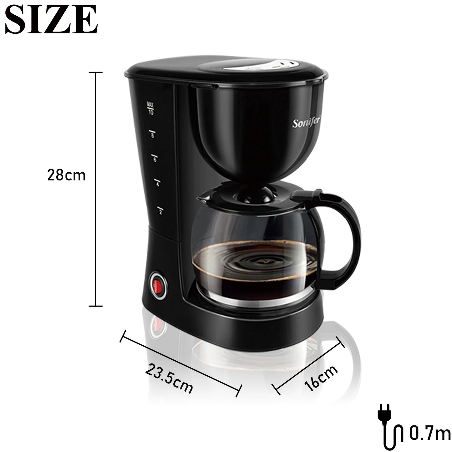 1.25L Electric Drip Coffee Maker 800W Household Coffee Machine