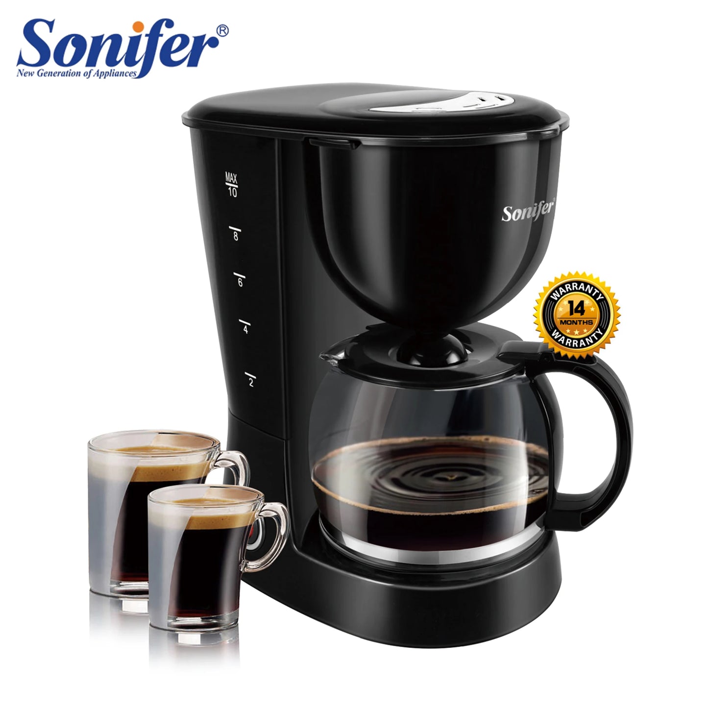 1.25L Electric Drip Coffee Maker 800W Household Coffee Machine