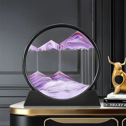 3D Moving Sand Art Picture Round Glass Deep Sea Sandscape Hourglass