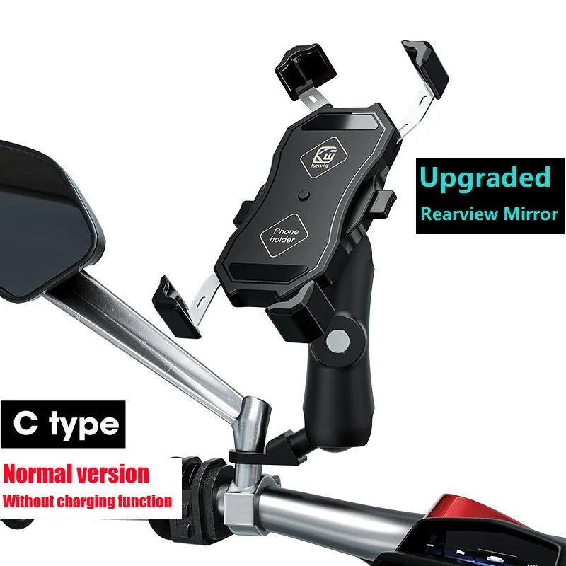 2022 Upgraded Motorcycle Phone Holder 15W Wireless Charger